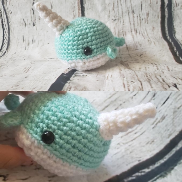 Hand Crafted Other - Mint Crochet Narwhal Amigurumi